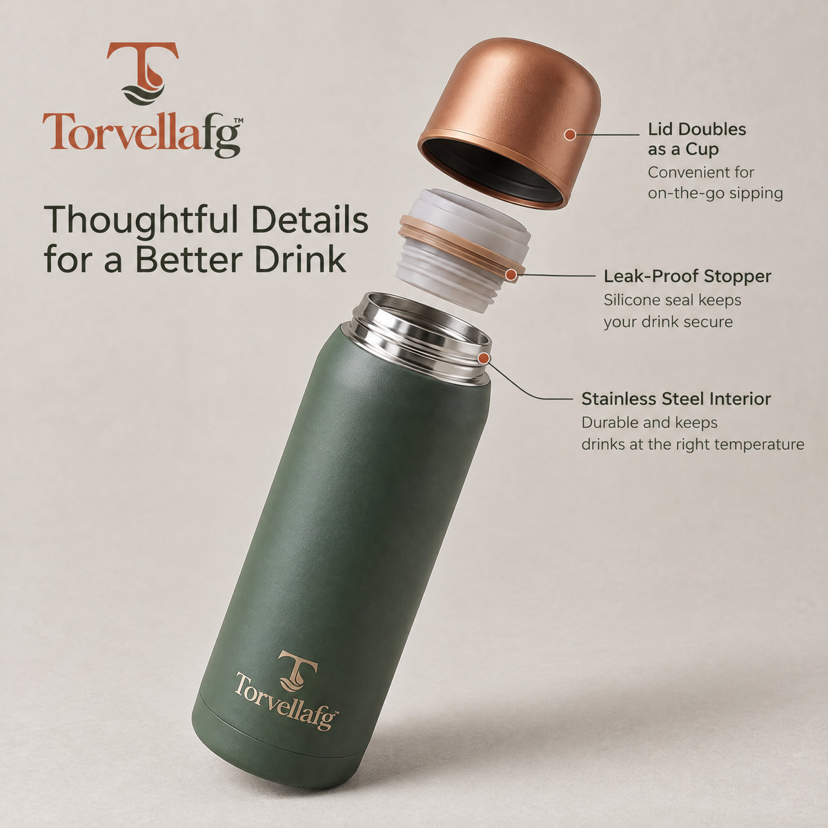 Torvellafg™ Vacuum Flask Set with Cleaning Accessories gallery image 4