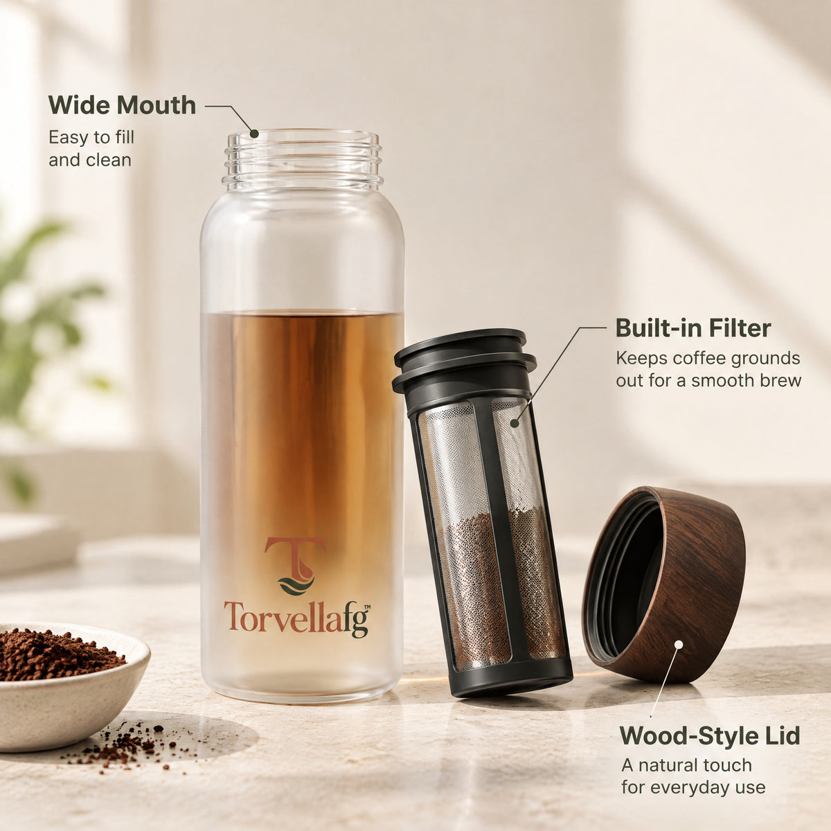 Torvellafg™ Cold Brew Bottle & Thermal Cup Set gallery image 4