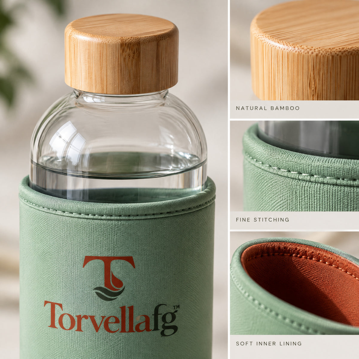 Torvellafg™ Glass Water Bottle Set with Sleeves gallery image 5
