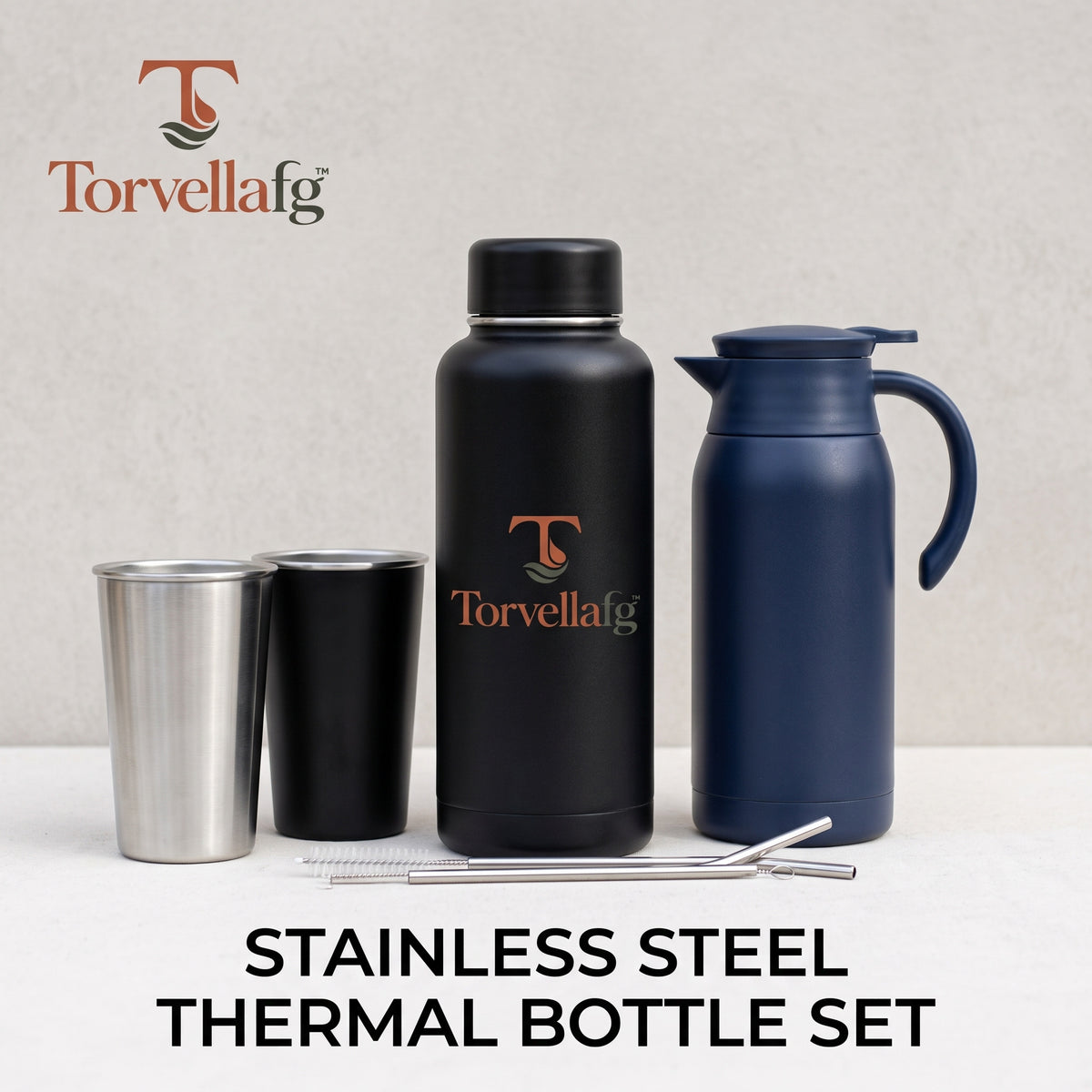 Torvellafg™ Stainless Steel Thermal Bottle Set gallery image 1