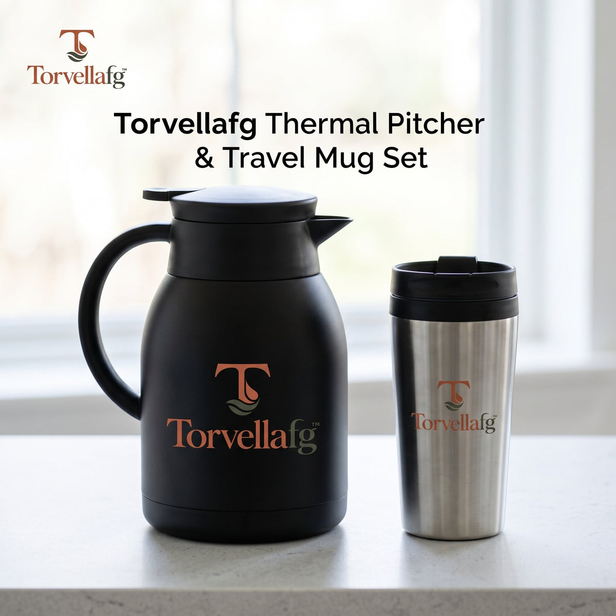 Torvellafg™ Thermal Pitcher & Travel Mug Set gallery image 1