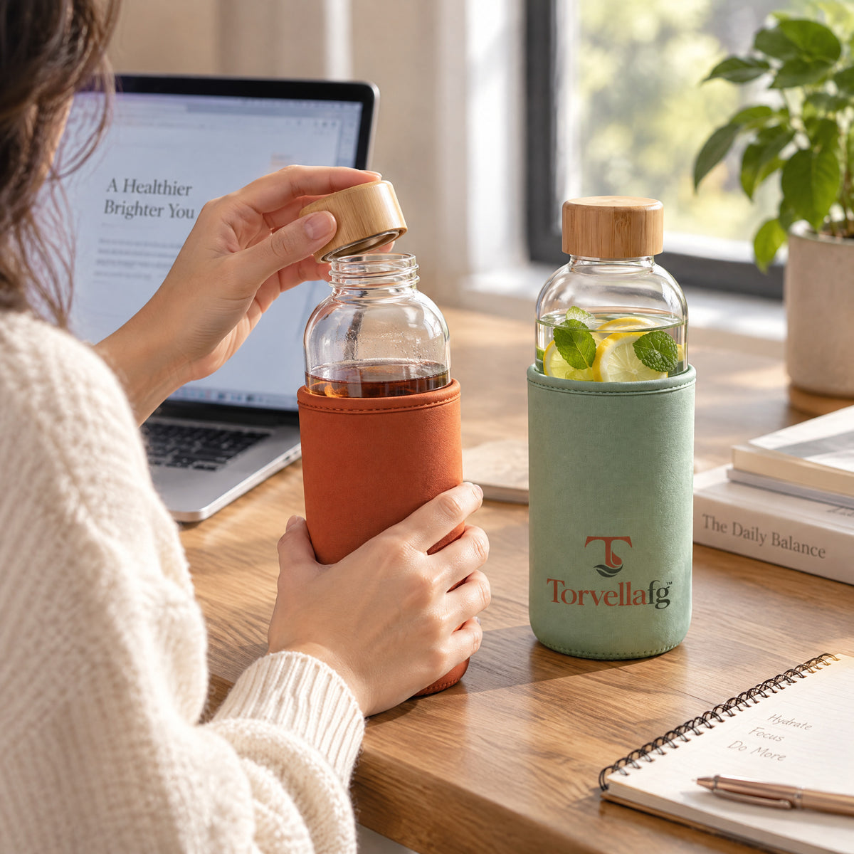 Torvellafg™ Glass Water Bottle Set with Sleeves gallery image 3