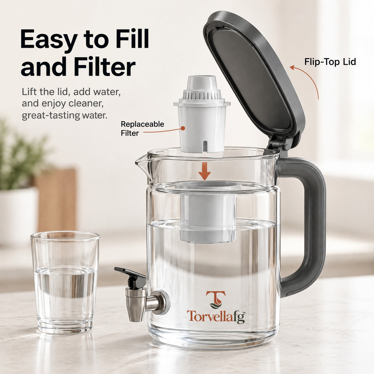 Torvellafg™ Kitchen Water Dispenser Pitcher Set gallery image 4